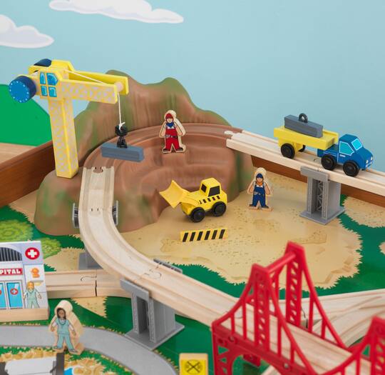 KidKraft Ride Around Town Train Set with Table KidKraft Ride Around Town Train Set with Table